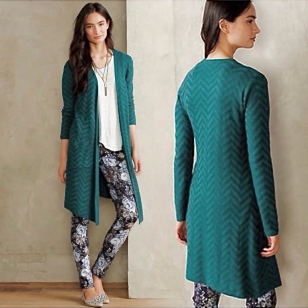 Anthropologie Moth Teal Cardigan Sweater‎